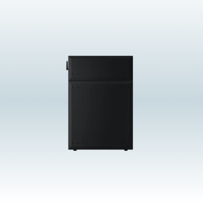 AEG Solarcube AS-BBL09 van achteren gezien, egaal zwarte achterkant met een antenne aan de zijkant